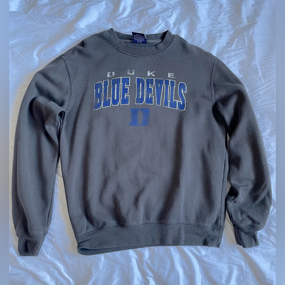 DARK GRAY DUKE UNIVERSITY CREWNECK SWEATER